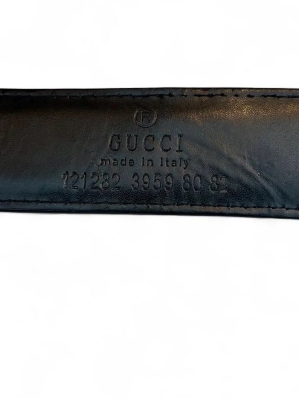 Black Leather Designer Logo Belt